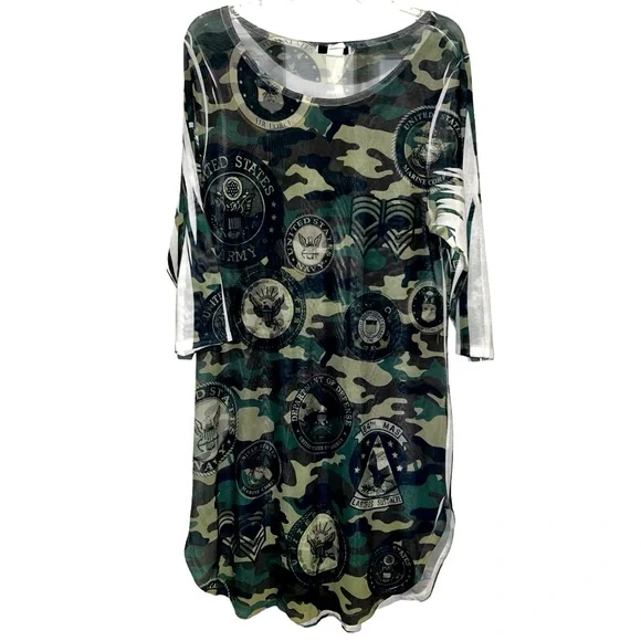 sheer camo dress Francesca Sheer Maxi Dress Camo